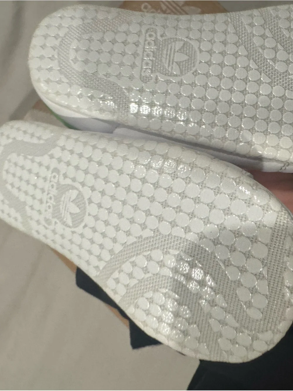 adidas Kids White Leather Sneakers with Green Accents